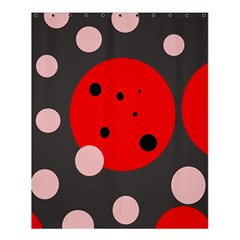 Red And Pink Dots Shower Curtain 60  X 72  (medium)  by Valentinaart