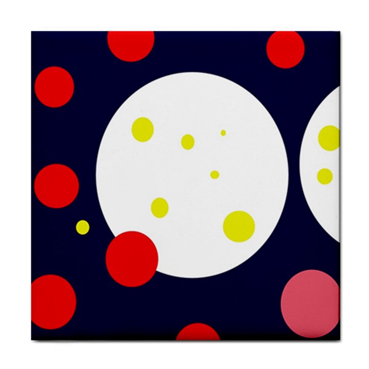 Abstract moon Tile Coasters