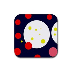 Abstract Moon Rubber Coaster (square)  by Valentinaart