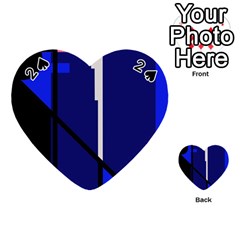 Blue Abstraction Playing Cards 54 (heart)  by Valentinaart