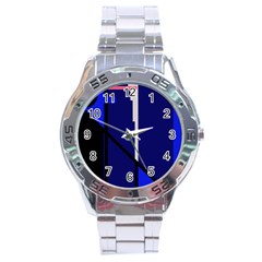 Blue Abstraction Stainless Steel Analogue Watch by Valentinaart