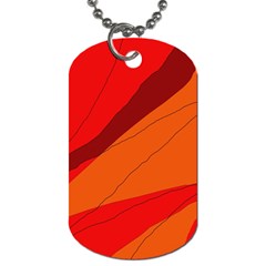 Red And Orange Decorative Abstraction Dog Tag (two Sides) by Valentinaart