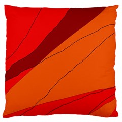 Red And Orange Decorative Abstraction Large Cushion Case (one Side) by Valentinaart