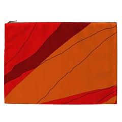 Red And Orange Decorative Abstraction Cosmetic Bag (xxl)  by Valentinaart