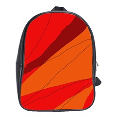 Red And Orange Decorative Abstraction School Bags (xl)  by Valentinaart