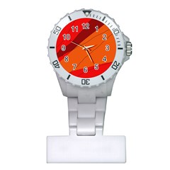 Red And Orange Decorative Abstraction Plastic Nurses Watch by Valentinaart