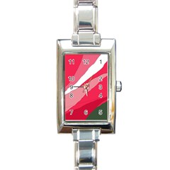 Pink Abstraction Rectangle Italian Charm Watch by Valentinaart