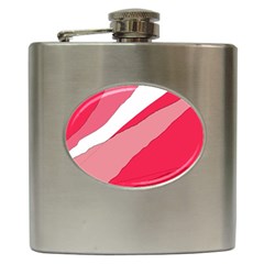 Pink Abstraction Hip Flask (6 Oz) by Valentinaart