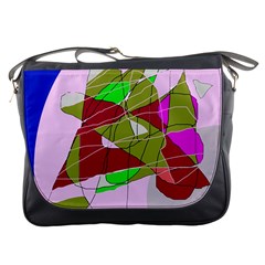 Flora abstraction Messenger Bags