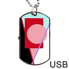 Decorative Geomeric Abstraction Dog Tag Usb Flash (two Sides)  by Valentinaart