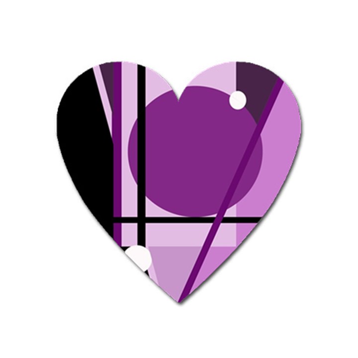 Purple geometrical abstraction Heart Magnet