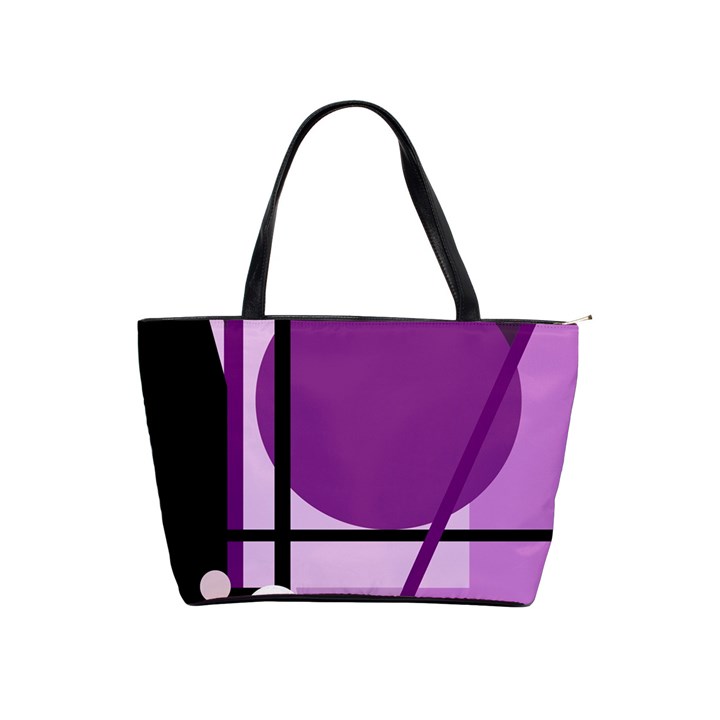 Purple geometrical abstraction Shoulder Handbags