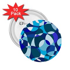 Blue Abstraction 2 25  Buttons (10 Pack) 