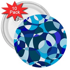 Blue Abstraction 3  Buttons (10 Pack)  by Valentinaart