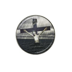 Jesus On The Cross At The Sea Hat Clip Ball Marker (4 Pack) by dflcprints