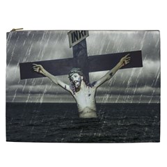 Jesus On The Cross At The Sea Cosmetic Bag (xxl)  by dflcprints