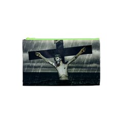 Jesus On The Cross At The Sea Cosmetic Bag (xs) by dflcprints