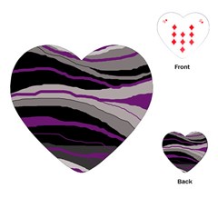 Purple And Gray Decorative Design Playing Cards (heart)  by Valentinaart