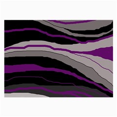 Purple And Gray Decorative Design Large Glasses Cloth (2-side) by Valentinaart