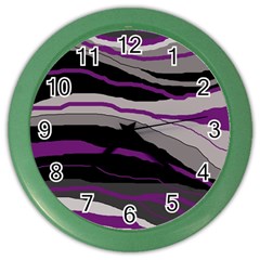 Purple And Gray Decorative Design Color Wall Clocks by Valentinaart