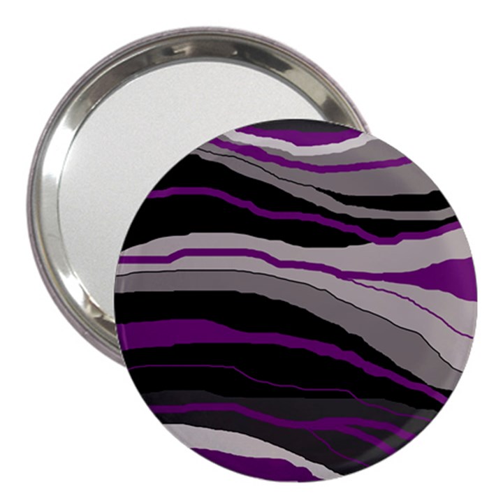 Purple and gray decorative design 3  Handbag Mirrors