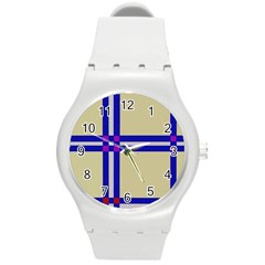 Elegant lines Round Plastic Sport Watch (M)