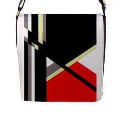 Red And Black Abstraction Flap Messenger Bag (l)  by Valentinaart