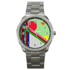 Decorative Abstraction Sport Metal Watch by Valentinaart