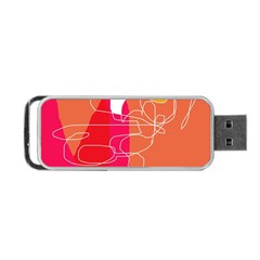 Orange Abstraction Portable Usb Flash (one Side) by Valentinaart