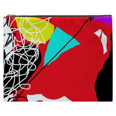 Colorful Abstraction Cosmetic Bag (xxxl)  by Valentinaart