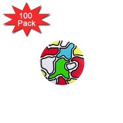 Colorful abtraction 1  Mini Magnets (100 pack) 