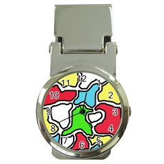 Colorful abtraction Money Clip Watches