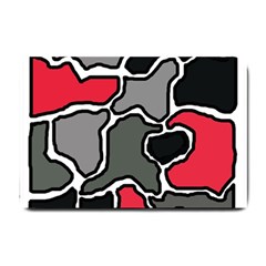 Black, Gray And Red Abstraction Small Doormat 