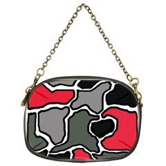 Black, Gray And Red Abstraction Chain Purses (one Side)  by Valentinaart