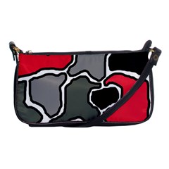 Black, Gray And Red Abstraction Shoulder Clutch Bags by Valentinaart