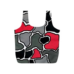 Black, Gray And Red Abstraction Full Print Recycle Bags (s)  by Valentinaart