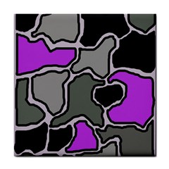 Purple And Gray Abstraction Tile Coasters