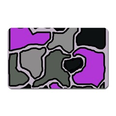 Purple And Gray Abstraction Magnet (rectangular) by Valentinaart