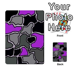 Purple And Gray Abstraction Multi-purpose Cards (rectangle)  by Valentinaart