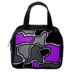 Purple And Gray Abstraction Classic Handbags (one Side) by Valentinaart