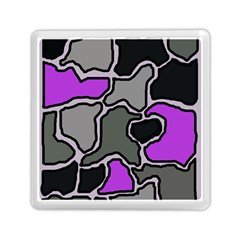 Purple And Gray Abstraction Memory Card Reader (square)  by Valentinaart