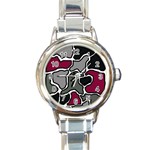 Decorative abstraction Round Italian Charm Watch Front