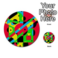 Colorful Geometrical Abstraction Multi-purpose Cards (round) 