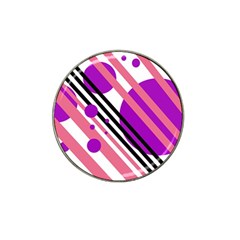 Purple Lines And Circles Hat Clip Ball Marker (4 Pack) by Valentinaart
