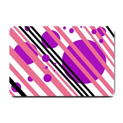 Purple Lines And Circles Small Doormat 