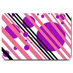 Purple lines and circles Large Doormat  30 x20  Door Mat