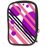 Purple lines and circles Compact Camera Cases Front