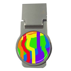 Rainbow Abstraction Money Clips (round)  by Valentinaart