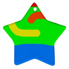 Rainbow abstraction Star Ornament (Two Sides) 