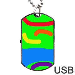 Rainbow abstraction Dog Tag USB Flash (One Side)